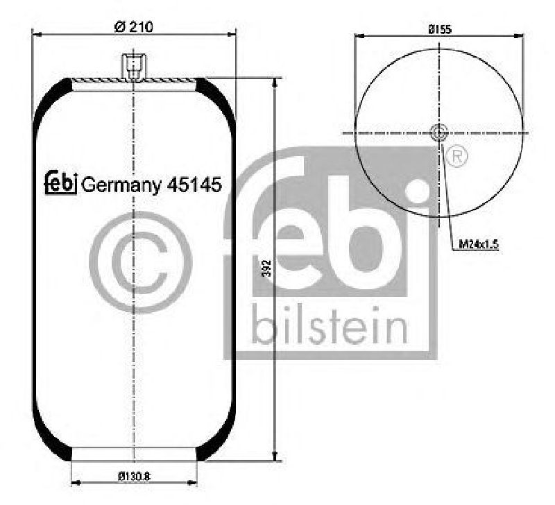 FEBI BILSTEIN 45145 - Boot, air suspension Front Axle left and right MERCEDES-BENZ