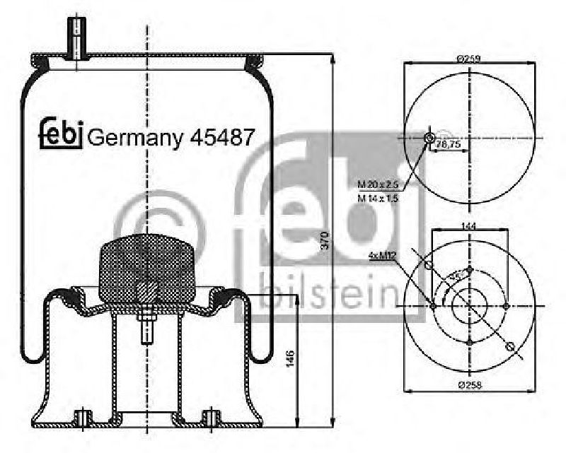 FEBI BILSTEIN 45487 - Boot, air suspension Rear Axle | Trailing Axle MERCEDES-BENZ