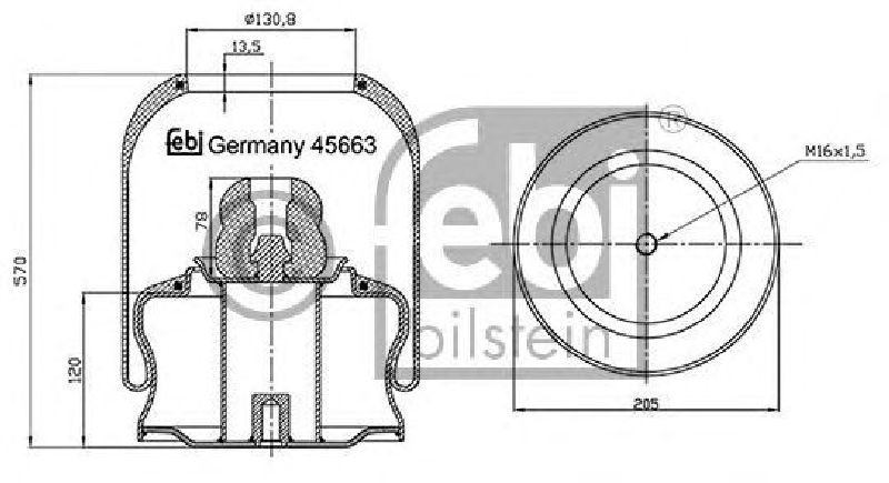 FEBI BILSTEIN 45663 - Boot, air suspension Trailing Axle MERCEDES-BENZ