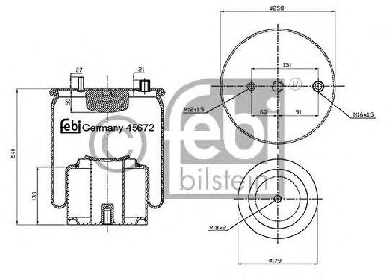 FEBI BILSTEIN 45672 - Boot, air suspension Rear Axle MAN