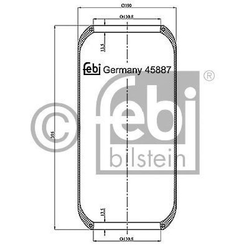 FEBI BILSTEIN 45887 - Boot, air suspension Front Axle | Rear Axle VOLVO