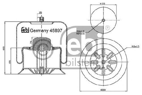 FEBI BILSTEIN 45897 - Boot, air suspension Trailing Axle | Leading Axle MERCEDES-BENZ
