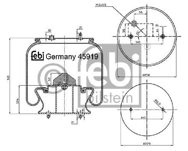 FEBI BILSTEIN 45919 - Boot, air suspension Front Axle SCANIA