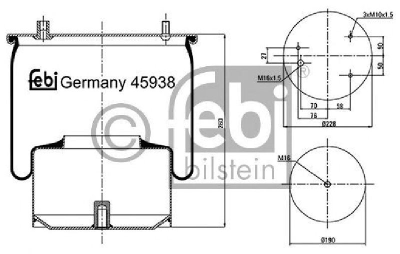 FEBI BILSTEIN 45938 - Boot, air suspension DAF