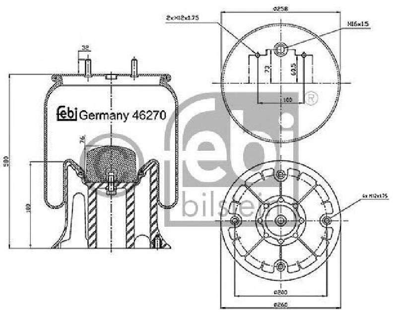 FEBI BILSTEIN 46270 - Boot, air suspension Rear Axle RENAULT TRUCKS