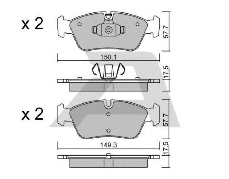 AISIN BPBM-1003 - Brake Pad Set, disc brake Front Axle BMW