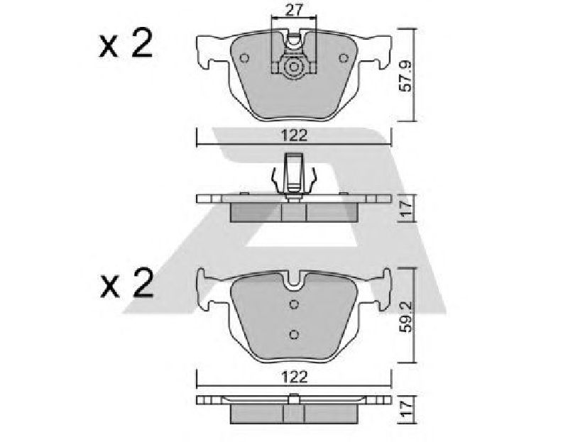 AISIN BPBM-2004 - Brake Pad Set, disc brake Rear Axle BMW