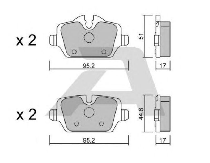 AISIN BPBM-2008 - Brake Pad Set, disc brake Rear Axle MINI, BMW