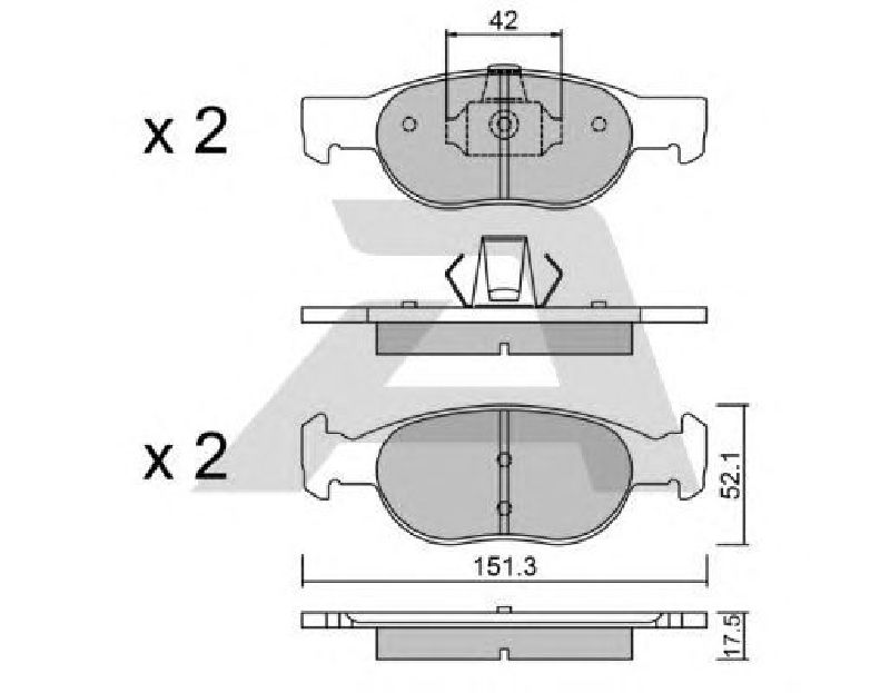 AISIN BPFI-1002 - Brake Pad Set, disc brake Front Axle FIAT