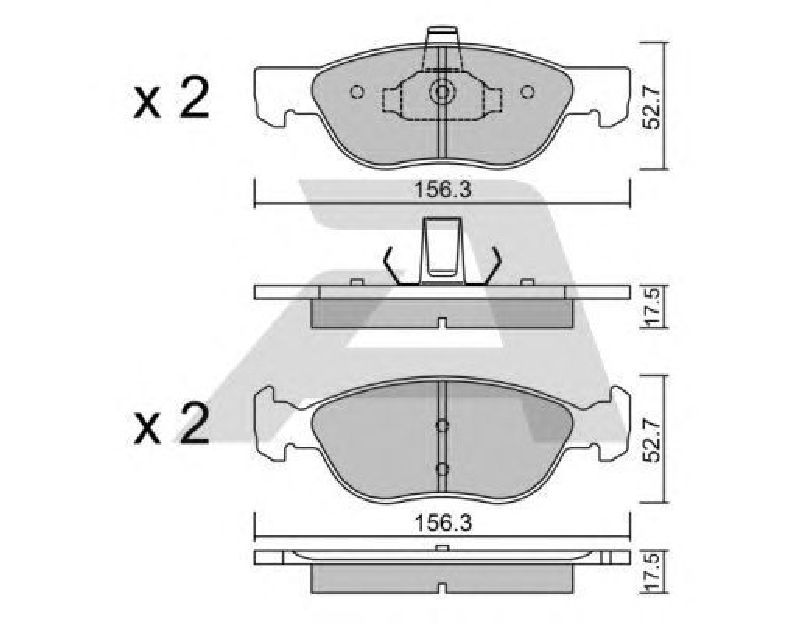 AISIN BPFI-1004 - Brake Pad Set, disc brake Front Axle FIAT