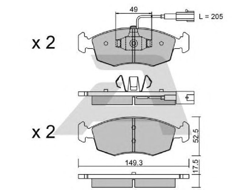 AISIN BPFI-1007 - Brake Pad Set, disc brake Front Axle FIAT