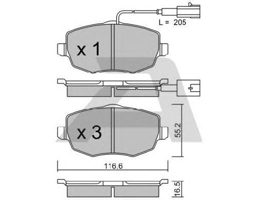 AISIN BPFI-1018 - Brake Pad Set, disc brake Front Axle LANCIA