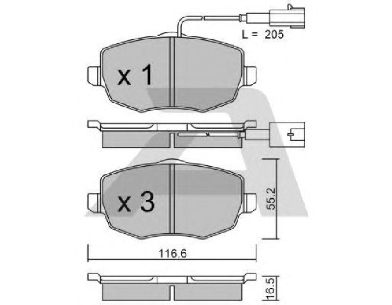 AISIN BPFI-1018 - Brake Pad Set, disc brake Front Axle LANCIA