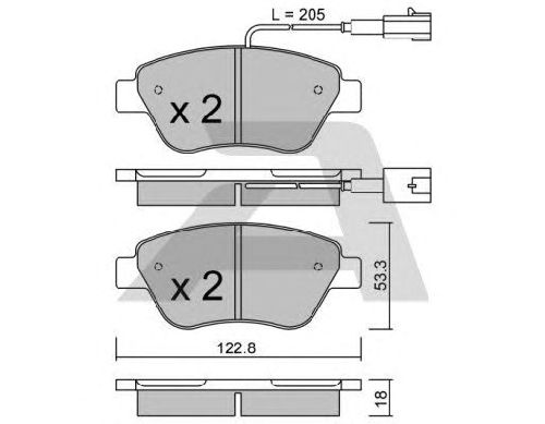 AISIN BPFI-1019 - Brake Pad Set, disc brake Front Axle FIAT, ALFA ROMEO, ABARTH