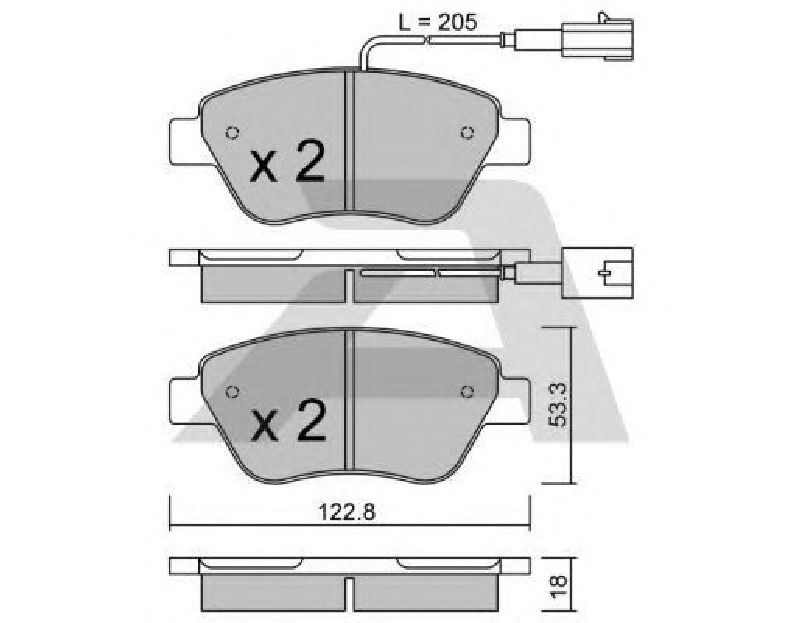 AISIN BPFI-1019 - Brake Pad Set, disc brake Front Axle FIAT, ALFA ROMEO, ABARTH