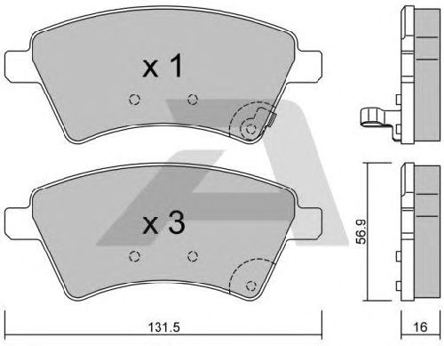 AISIN BPFI-1020 - Brake Pad Set, disc brake Front Axle SUZUKI, FIAT