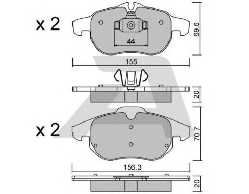 AISIN BPFI-1021 - Brake Pad Set, disc brake Front Axle CADILLAC, SAAB, OPEL, FIAT, VAUXHALL