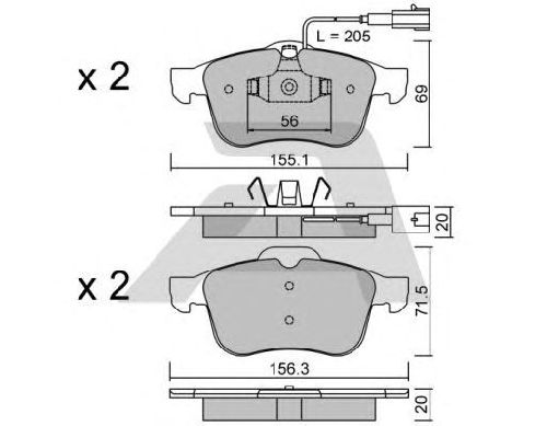 AISIN BPFI-1033 - Brake Pad Set, disc brake Front Axle ALFA ROMEO