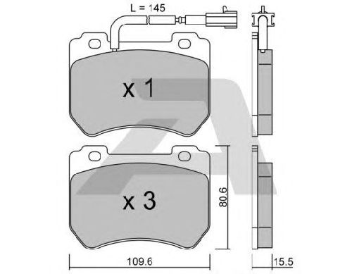 AISIN BPFI-1034 - Brake Pad Set, disc brake Front Axle ALFA ROMEO