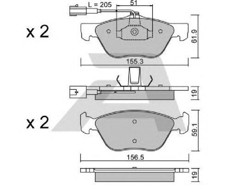 AISIN BPFI-1036 - Brake Pad Set, disc brake