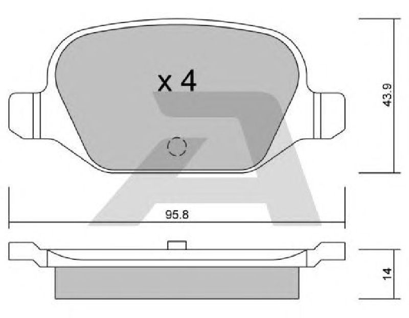 AISIN BPFI-2002 - Brake Pad Set, disc brake Rear Axle ABARTH, FIAT, LANCIA