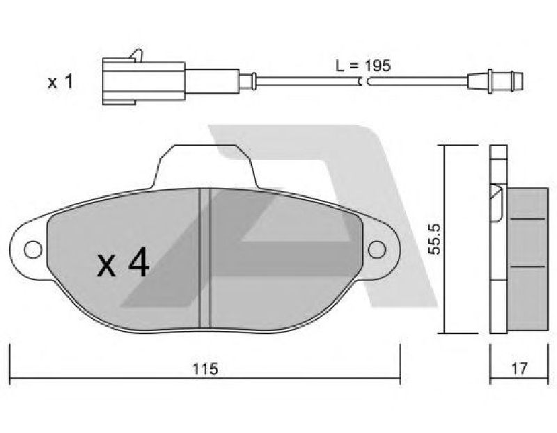 AISIN BPFO-1001 - Brake Pad Set, disc brake Front Axle FIAT, FORD