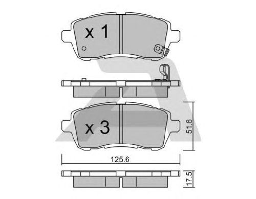 AISIN BPFO-1002 - Brake Pad Set, disc brake Front Axle FORD, DAIHATSU, FIAT