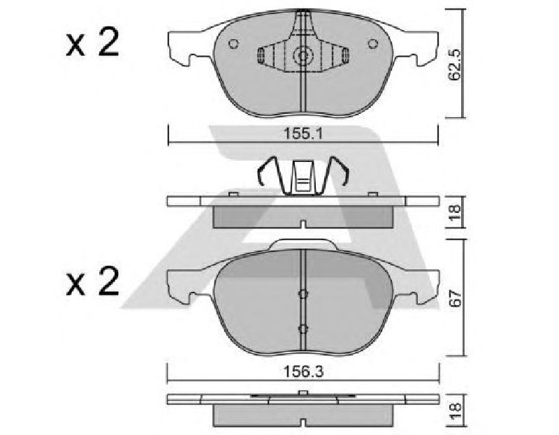 AISIN BPFO-1004 - Brake Pad Set, disc brake Front Axle FORD, MAZDA, VOLVO