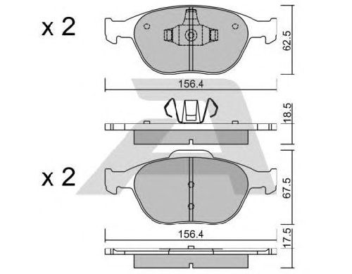 AISIN BPFO-1007 - Brake Pad Set, disc brake Front Axle FORD