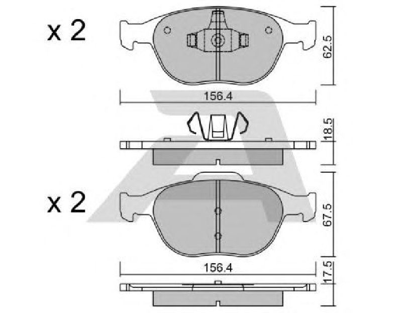 AISIN BPFO-1007 - Brake Pad Set, disc brake Front Axle FORD