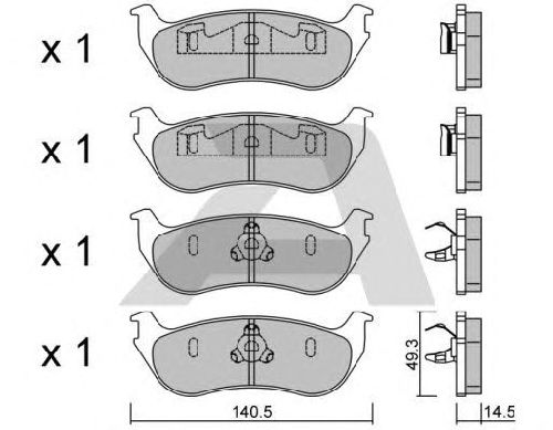 AISIN BPFO-2003 - Brake Pad Set, disc brake Rear Axle FORD USA