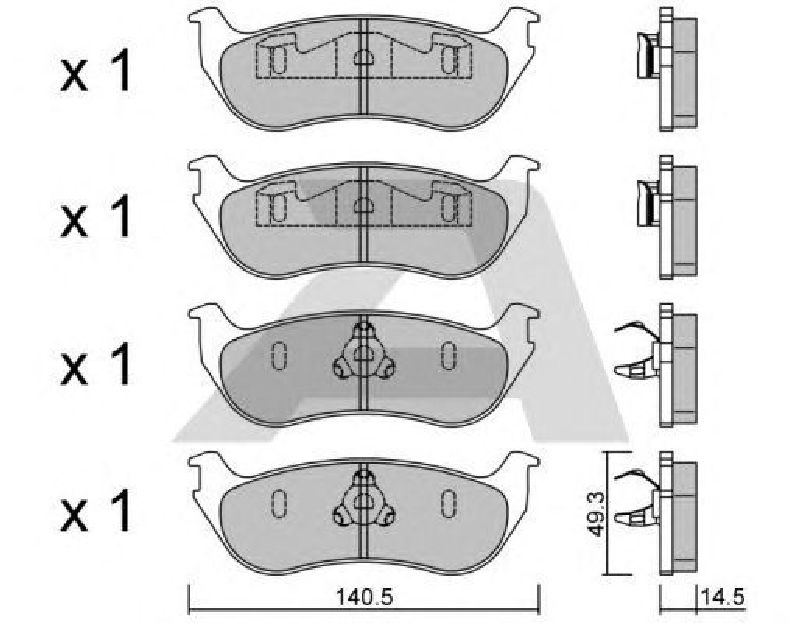 AISIN BPFO-2003 - Brake Pad Set, disc brake Rear Axle FORD USA