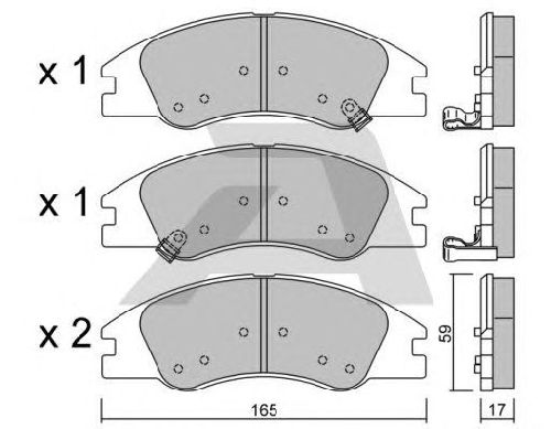 AISIN BPKI-1902 - Brake Pad Set, disc brake Front Axle KIA