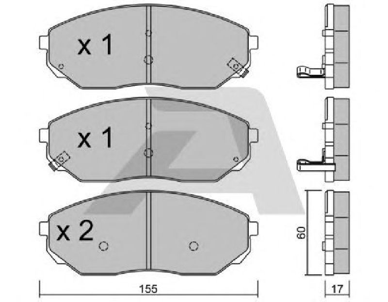 AISIN BPKI-1903 - Brake Pad Set, disc brake Front Axle KIA