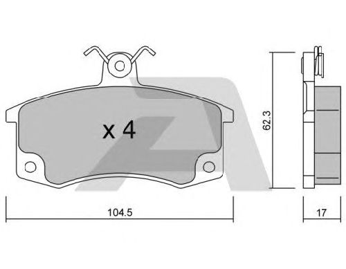 AISIN BPLA-1001 - Brake Pad Set, disc brake Front Axle LADA
