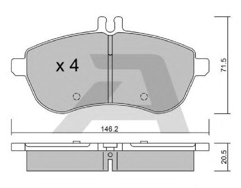 AISIN BPMB-1002 - Brake Pad Set, disc brake Front Axle MERCEDES-BENZ