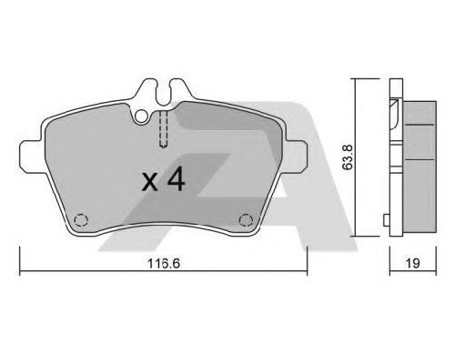 AISIN BPMB-1005 - Brake Pad Set, disc brake Front Axle MERCEDES-BENZ