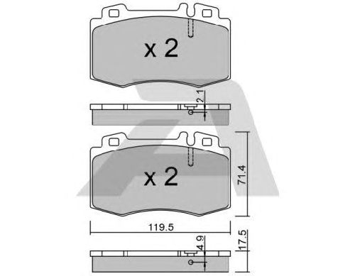 AISIN BPMB-1006 - Brake Pad Set, disc brake Front Axle MERCEDES-BENZ