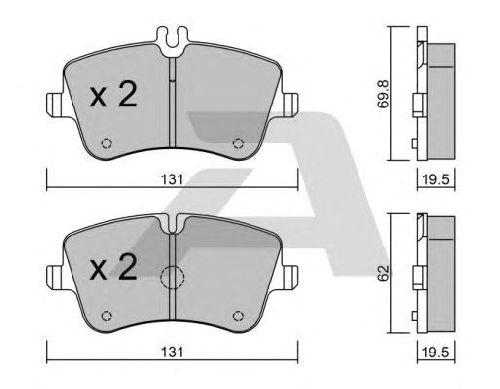 AISIN BPMB-1007 - Brake Pad Set, disc brake Front Axle MERCEDES-BENZ