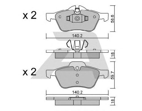 AISIN BPMB-1010 - Brake Pad Set, disc brake