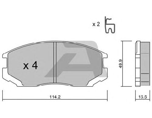 AISIN BPMI-1904 - Brake Pad Set, disc brake