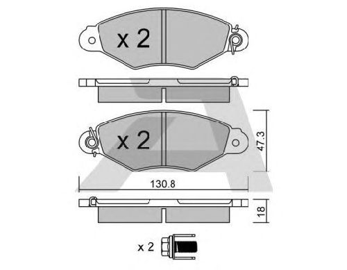 AISIN BPNI-1003 - Brake Pad Set, disc brake Front Axle RENAULT, NISSAN, CITROËN