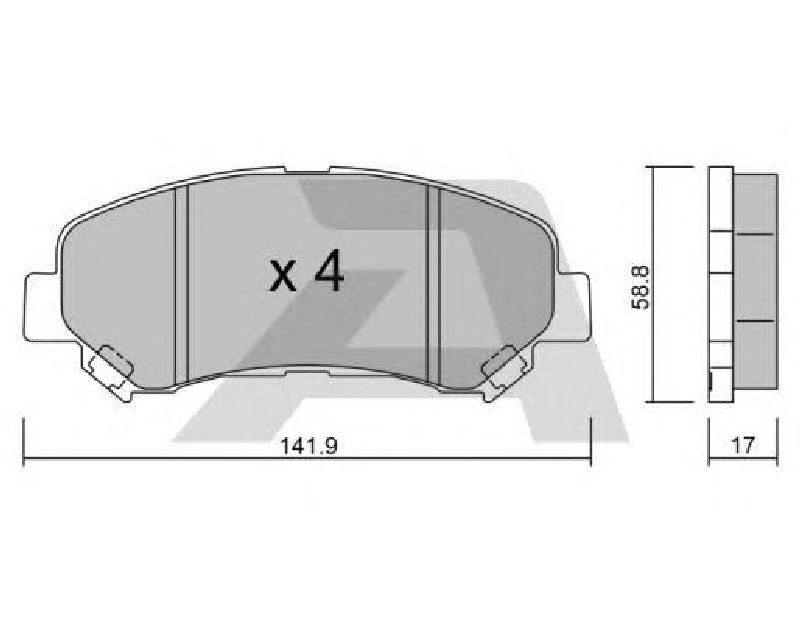 AISIN BPNI-1004 - Brake Pad Set, disc brake Front Axle NISSAN, SUZUKI