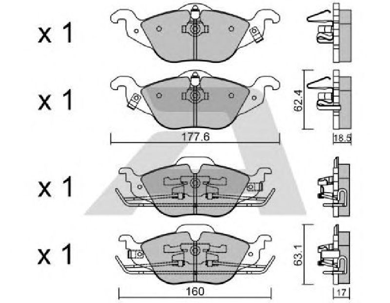 AISIN BPOP-1006 - Brake Pad Set, disc brake