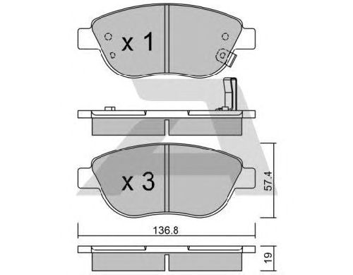 AISIN BPOP-1007 - Brake Pad Set, disc brake Front Axle VAUXHALL, OPEL