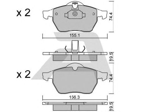 AISIN BPOP-1012 - Brake Pad Set, disc brake