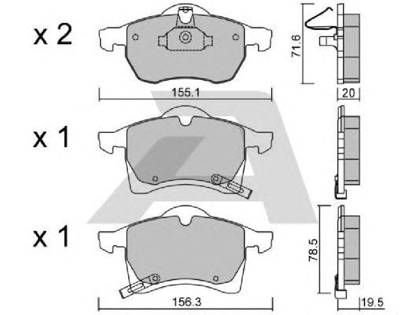 AISIN BPOP-1013 - Brake Pad Set, disc brake