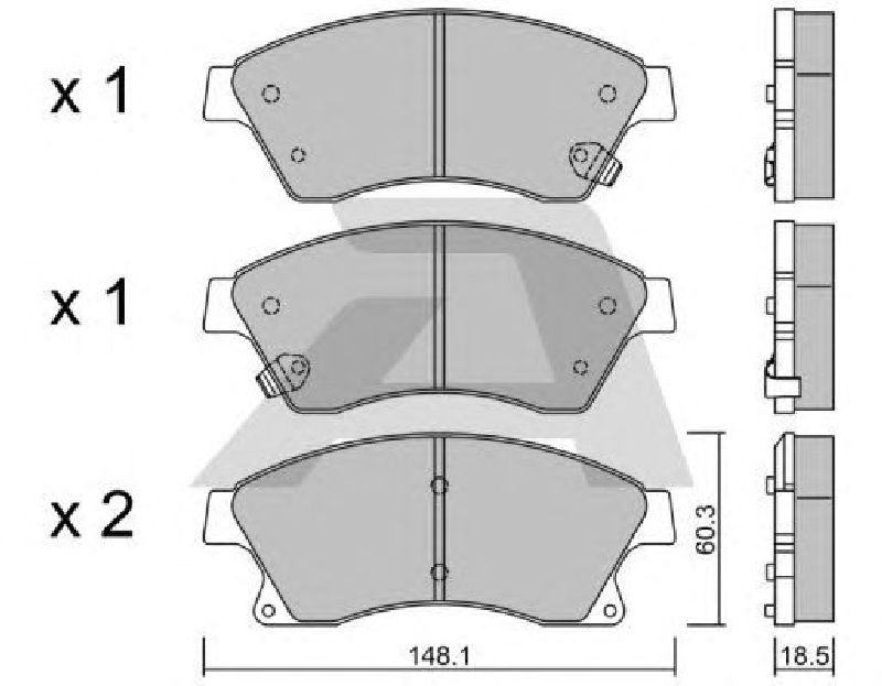 AISIN BPOP-1014 - Brake Pad Set, disc brake Front Axle OPEL, VAUXHALL, CHEVROLET