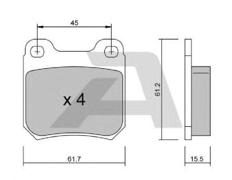 AISIN BPOP-2004 - Brake Pad Set, disc brake