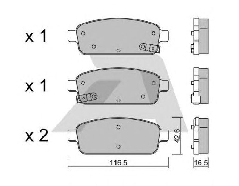 AISIN BPOP-2006 - Brake Pad Set, disc brake Rear Axle OPEL, VAUXHALL, CHEVROLET